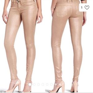 Lucky Brand Rose Gold Shimmer Sofia Skinny Jeans